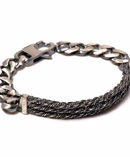 Miesten hopeinen rannekoru